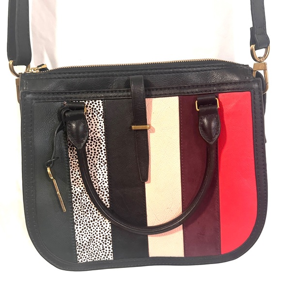 Fossil Ryder Patchwork Leather Purse Bag Crossbody Western Boho Multicolor - Picture 8 of 16